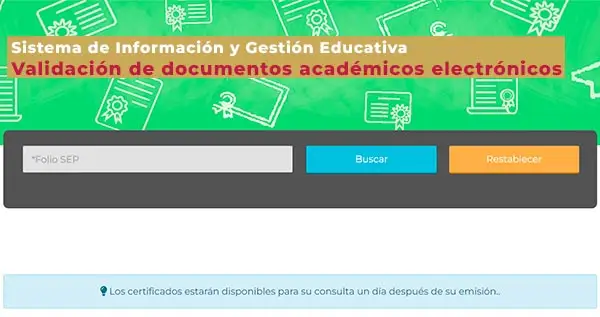 Certificados: Consulta por folio (SIGED / SEP) | Sitio web oficial SEP Gob Mx